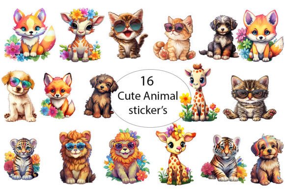 16 Cute Baby Animal Stickers Design for Creative Projects