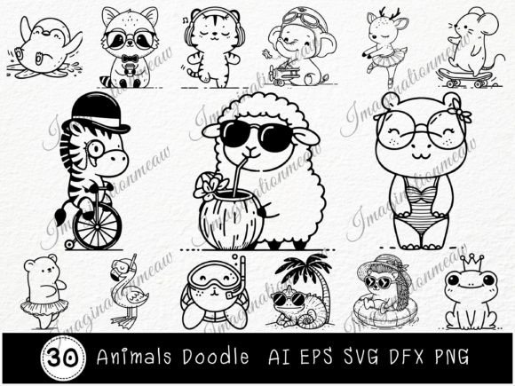 Animal Doodle Svg Funny Animals: Your Playful Design Toolkit