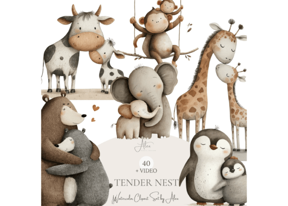 Capturing the Bond: The Versatility of Mom and Baby Animal Clipart