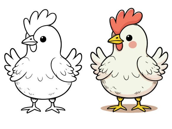 Cartoon Chicken Bird Illustration Animal: A Playful Asset