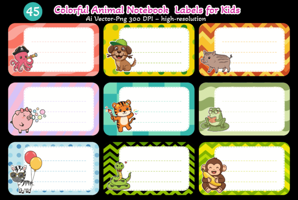 Colorful Animal Notebook Labels for Kids: A Creative Toolkit