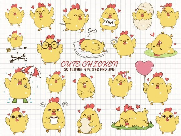 Cute Chicken SVG: Delightful Farm Animal Clipart for Modern Creators