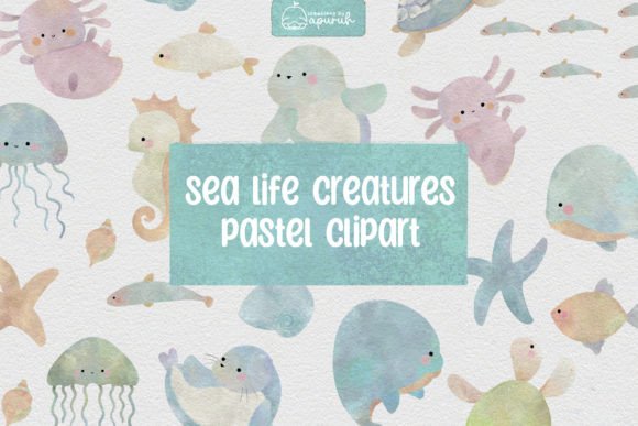 Enchanting Whimsical Sea Cute Animal Pastel Clipart for Projects