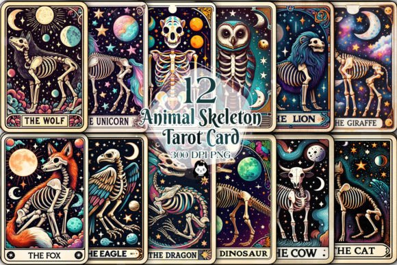 Unleash Your Creative Spirit with Skeleton Animal Tarot Card Sublimation
