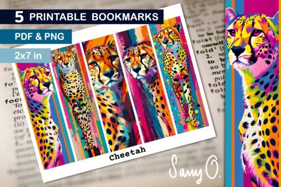 Wild Design: The Bookmark Cheetah Leopard Animal Pop Art